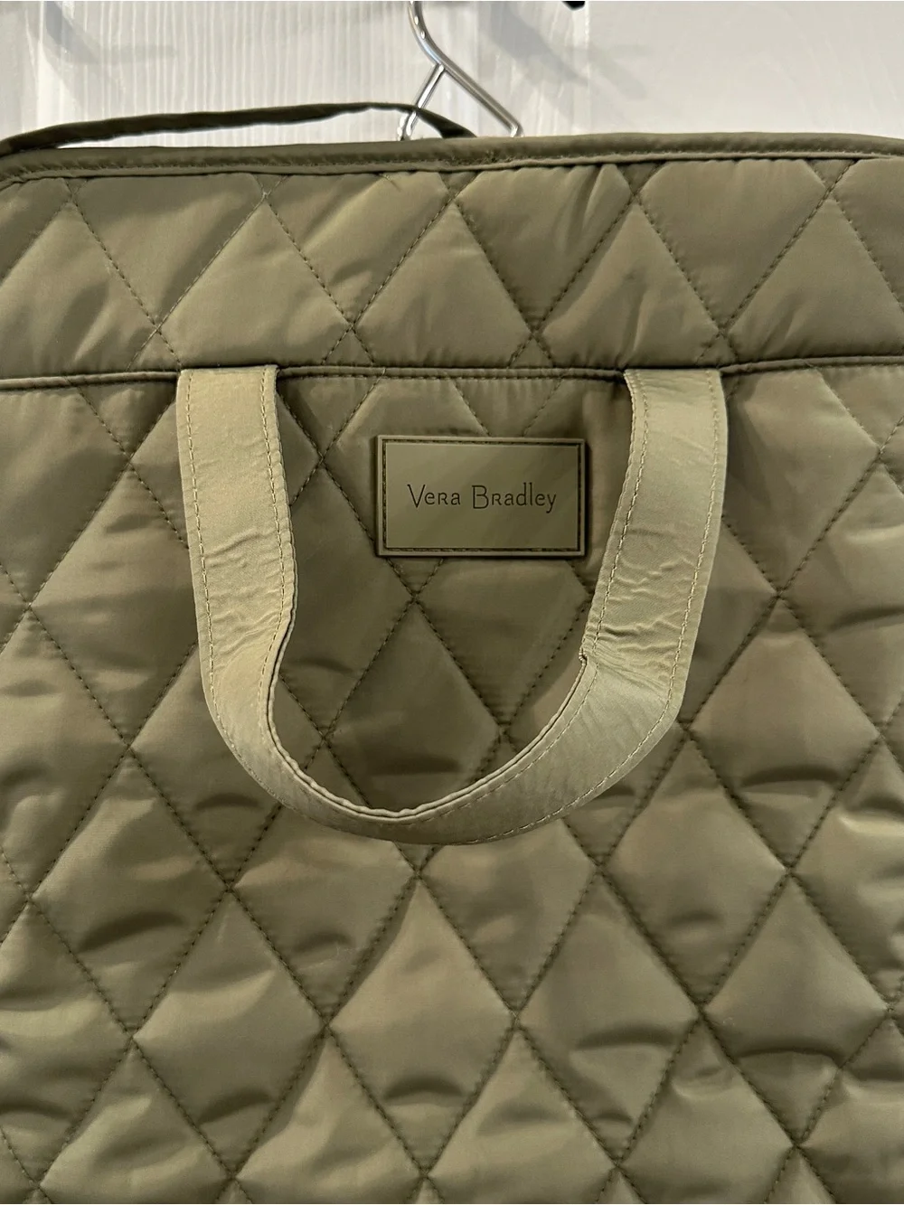Vera Bradley Quilted Hanging Travel Organizer in Olive Green